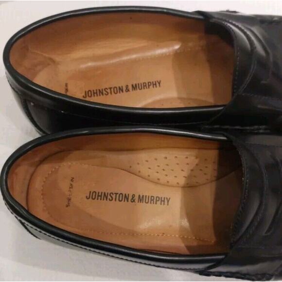 Johnston & Murphy Hayes Sz 9 M Penny Loafer Men’s Shoes Sheepskin Black 15-1091 main image 6